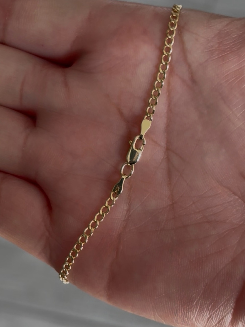 10k Gold Curb Link Bracelet - Unisex Jewelry